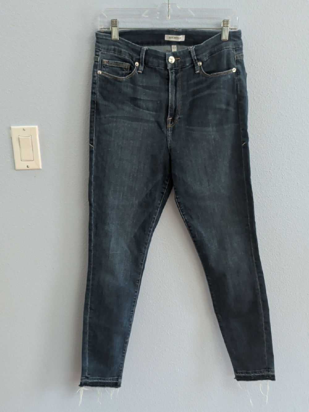 Good American Good Legs Dark Wash Blue Women's Jeans - Classic Slim Fit